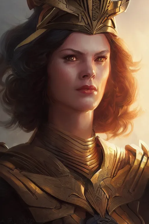 Image similar to amazon valkyrie athena, d & d, fantasy, portrait, highly detailed, headshot, digital painting, trending on artstation, concept art, sharp focus, illustration, art by artgerm and greg rutkowski and magali villeneuve