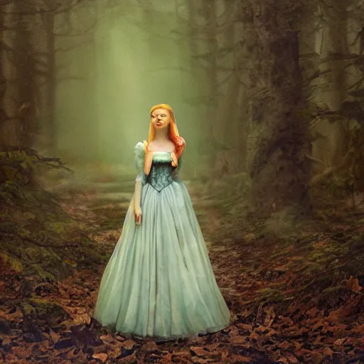 Prompt: by laura makabresku, by jason pearson, by mat collishaw defined claymation. a beautiful performance art of princess aurora singing in the woods while surrounded by animals. she looks so peaceful & content in the company of the animals, & the colors are simply gorgeous.