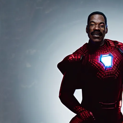 Prompt: a still of eddie murphy as an avenger, marvel superhero, cinematic lighting