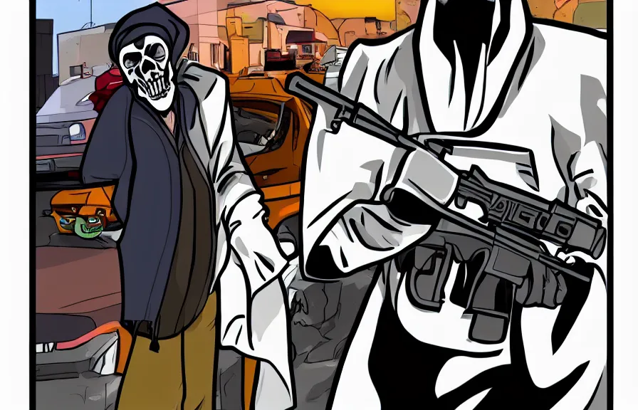 Prompt: grim reaper as a GTA character