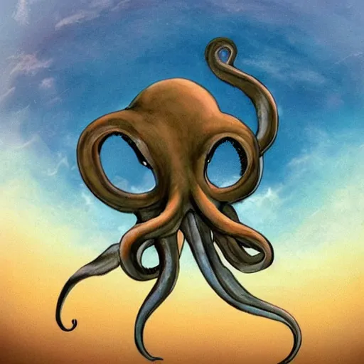 Image similar to flying octopus