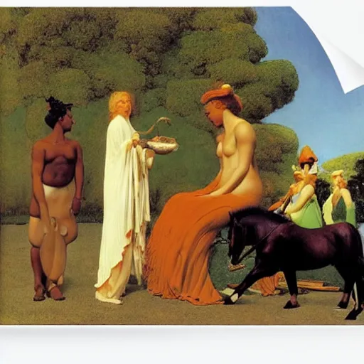 Prompt: offerings for the horse goddess by george stubbs by frederic remington by maxfield parrish