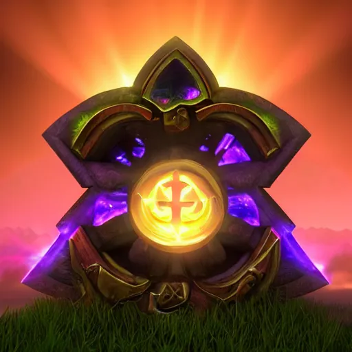 Image similar to purple magic mana symbol, powerful epic legends game icon stylized digital illustration radiating a glowing aura global illumination ray tracing hdr fanart arstation by ian pesty and katarzyna bek - chmiel