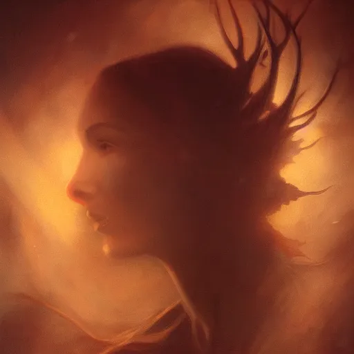 Image similar to the darkest hour, mysterious atmospheric lighting, painted, intricate, volumetric lighting, beautiful, rich deep colours masterpiece, golden hour, golden ratio, sharp focus, ultra detailed, by leesha hannigan, ross tran, thierry doizon, kai carpenter, ignacio fernandez rios