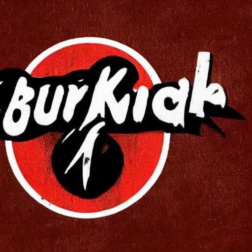 Prompt: burger king logo in metallica font