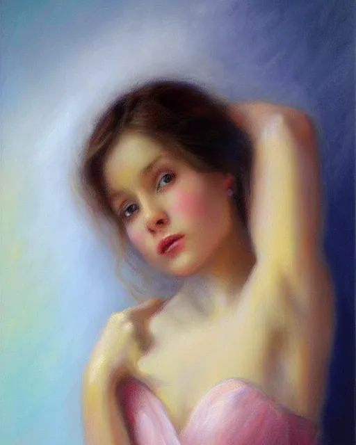 Prompt: A beautiful girl by Mark Arian, vintage, spring fine art with subtle redshift rendering