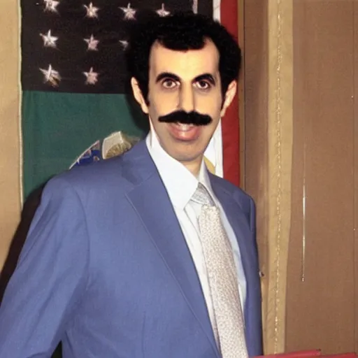 Prompt: Borat as president of America