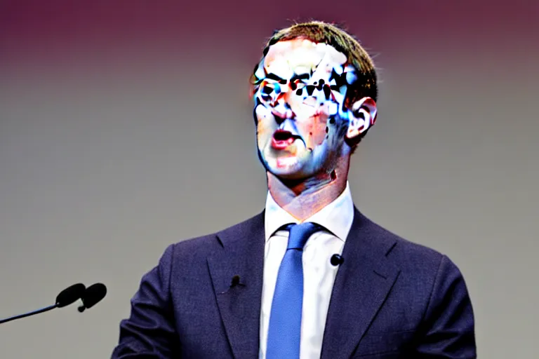 Prompt: royal mark Zuckerberg has to speak to his subjects