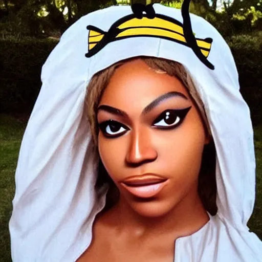 Image similar to bee with human face resembling beyonce