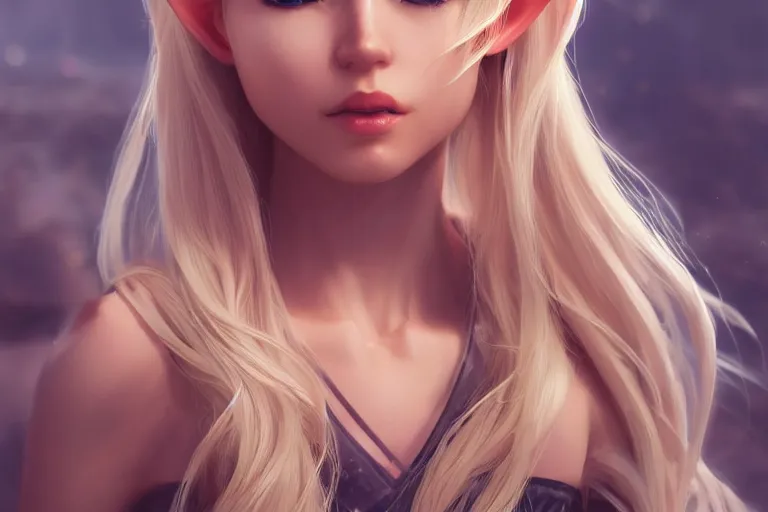 Prompt: beautiful blonde elf with ridiculously long hair, made by Stanley Artgerm Lau, WLOP, Rossdraws, ArtStation, CGSociety, concept art, cgsociety, octane render, trending on artstation, artstationHD, artstationHQ, unreal engine, 4k, 8k,