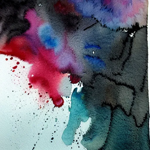 Image similar to aquarelle watercolor stain splash, black water paint