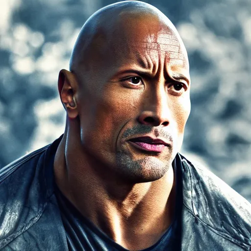 prompthunt: dwayne the rock johnson in eyebrow raise