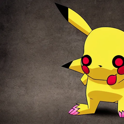 Image similar to a zombified pikachu, full body shot, studio lightning