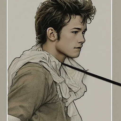 Image similar to amazing lifelike award winning pencil illustration of young Luke Perry 1990s trending on art station artgerm Greg rutkowski alphonse mucha cinematic