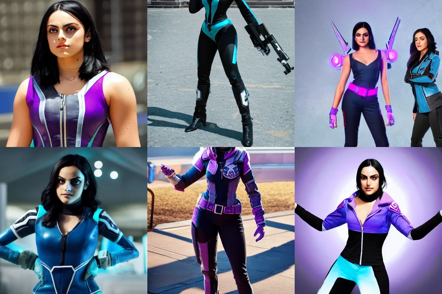 Prompt: Camila Mendes as Sombra in Overwatch