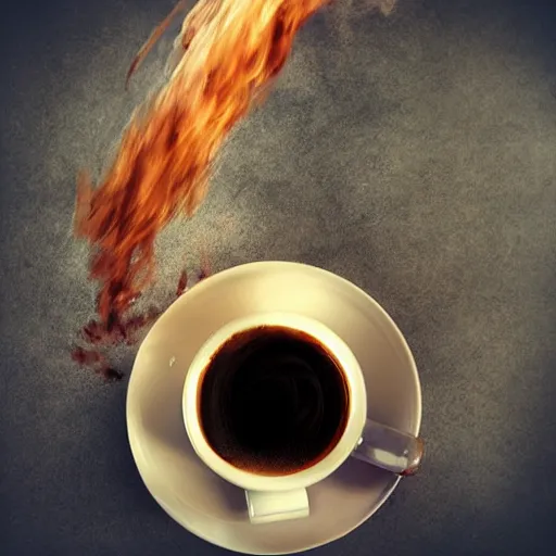 Image similar to coffee tornado, high contrast, low exposure