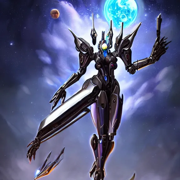 Prompt: giant stunning goddess shot, galactic sized beautiful hot anthropomorphic robot mecha female dragon, floating in space, larger than the planet, holding the earth in her arms, looming over earth, detailed sleek silver armor, epic proportions, epic scale, highly detailed digital art, sci fi, furry art, macro art, dragon art, goddess art, warframe fanart, destiny fanart, anthro, furry, giantess, macro, furaffinity, deviantart, 8k 3D realism