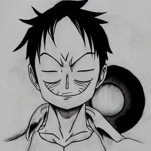 Image similar to akira pencil drawings of luffy