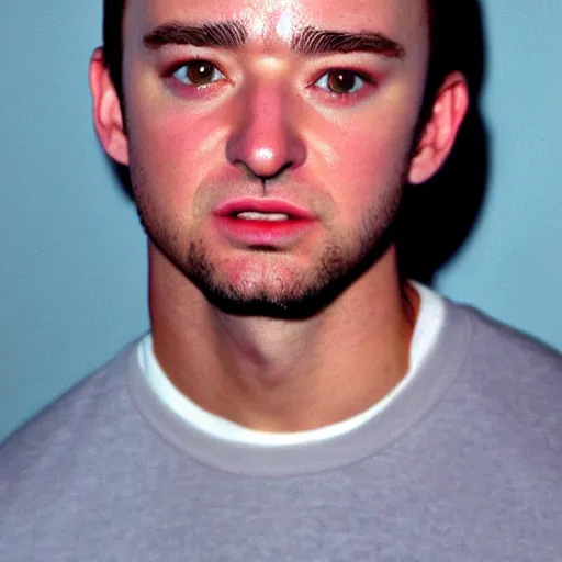 Prompt: a man who is a genetic combination of justin timberlake, jc chazes, chris kirkpatrick, joey fatone, and lance bass, detailed eyes, face and upper - body focus, award winning photograph, photo taken in 1 9 9 8, sharp focus,