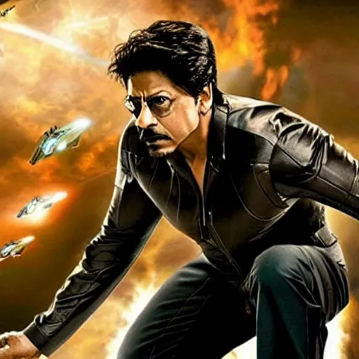 Image similar to film still of shah rukh khan as tony stark in iron man