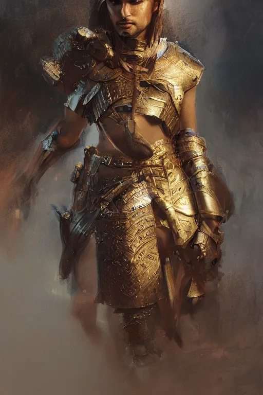 Image similar to babylonian warrior, portrait, fierce, intricate, elegant, volumetric lighting, scenery, digital painting, highly detailed, artstation, sharp focus, illustration, concept art, ruan jia, steve mccurry