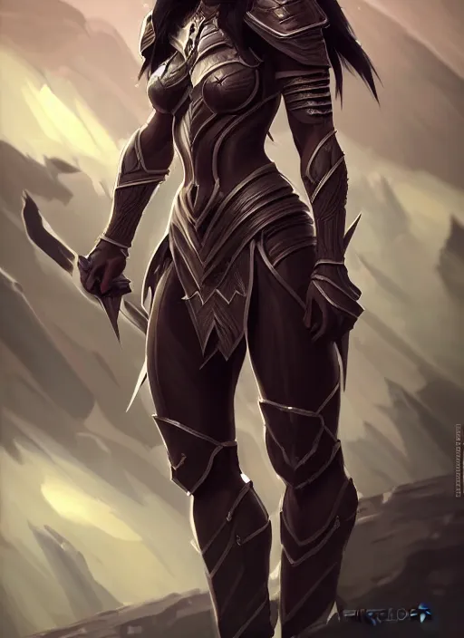 Image similar to full plate armor!!! beautiful and elegant dark hair female orc!! gorgeous ayes!! character concept art, sharp focus, octane render! unreal engine 5! highly rendered!! trending on artstation!! detailed linework!! illustration by artgerm, wlop, and chie yoshii