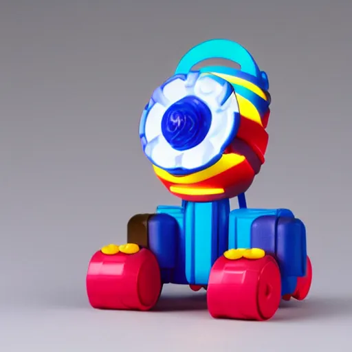 Prompt: a platic toy made by John Pound, light studio