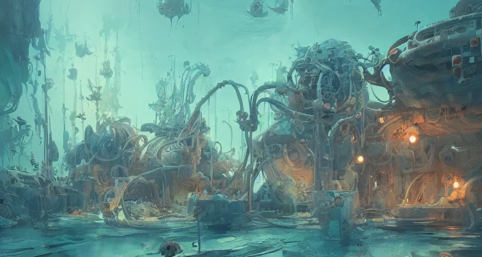 a beautiful detailed concept art of underwater museum | Stable ...