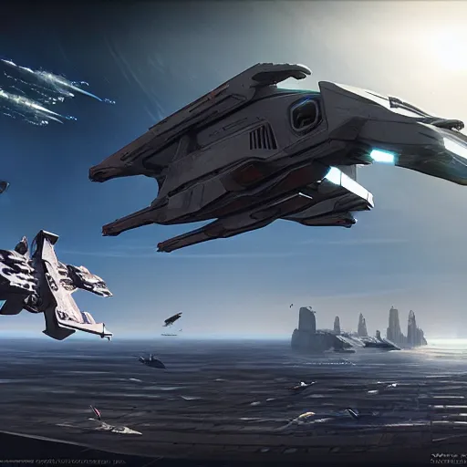 Image similar to star citizen, aegis hammerhead, concept art