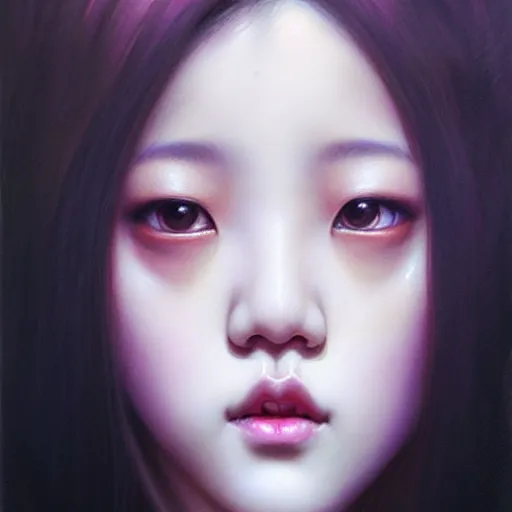 Image similar to jisoo of blackpink, hyperrealistic portrait, by karol bak and agnes cecile, fantasy art, photo realistic, dynamic lighting, artstation, poster, volumetric lighting, very detailed face, intricate complexity, rule of thirds, 8 k, award winning