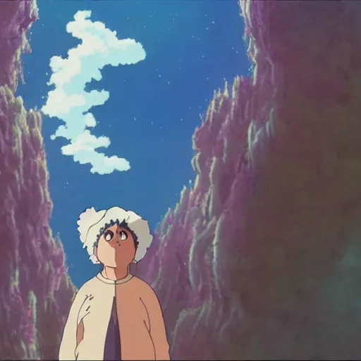 Image similar to a frame of a celestial outsider, studio Ghibli film, 4k, high quality