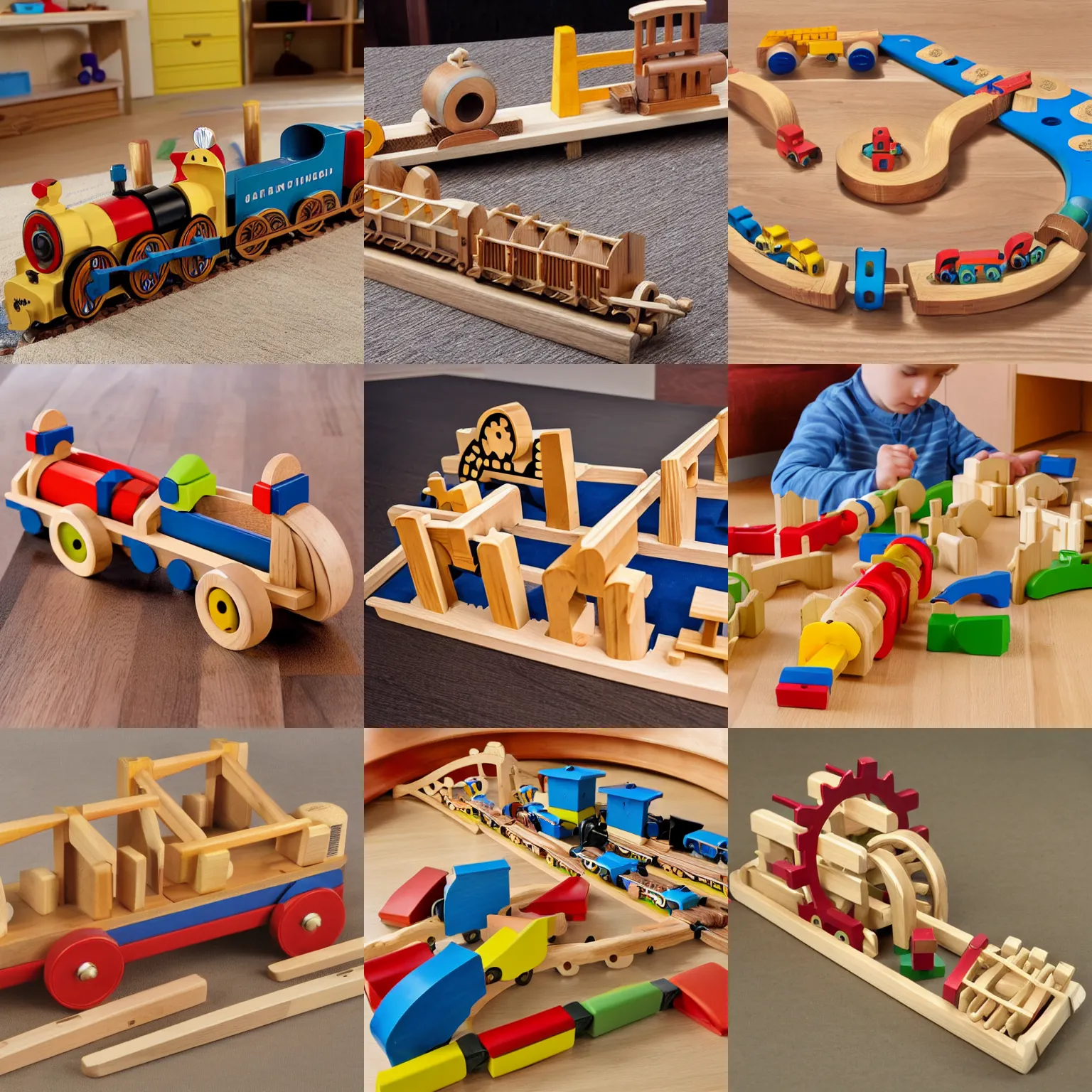 Prompt: wooden gear trains