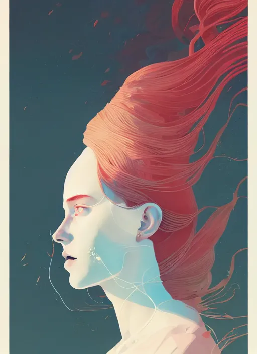 Prompt: portrait of beautiful nordic woman wearing white smokin, blue eyes, artstation winner by victo ngai, kilian eng and by jake parker, by conrad roset, swirly vibrant color lines, winning award masterpiece, fantastically gaudy, aesthetic octane render, 8 k hd resolution