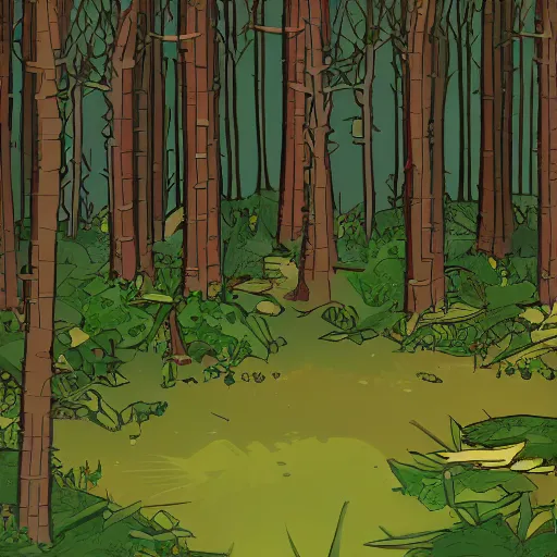 Image similar to a clearing in a forest in the style of a lucas arts point and click adventure game