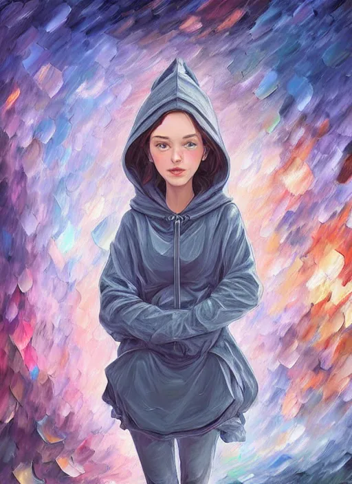 Prompt: alice wonderland, gray hoodie, jeans, tiara, half body shot, path traced, highly detailed, high quality, digital painting, alena aenami, leonid afremov, lilia alvarado, shinji aramaki, karol bak, alphonse mucha, tom bagshaw