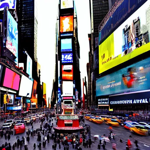 Image similar to electric Lion in new york times square, award winning photo