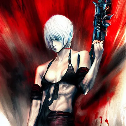 Image similar to devil never cry by wlop