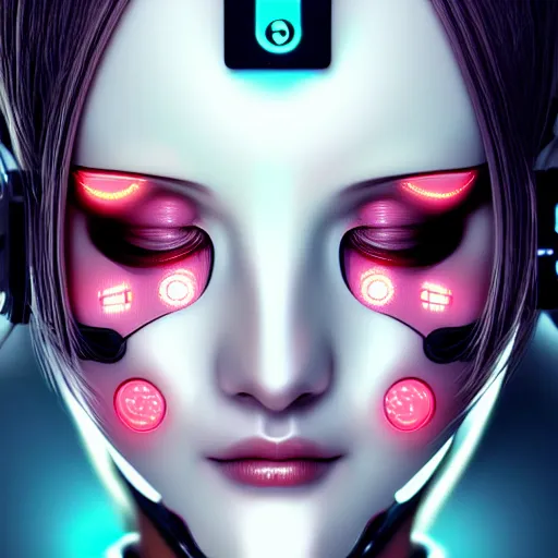 Image similar to face mask on beautiful woman face, cyberpunk art by kuno veeber, cgsociety, computer art, ultra detailed, futuristic, anime aesthetic