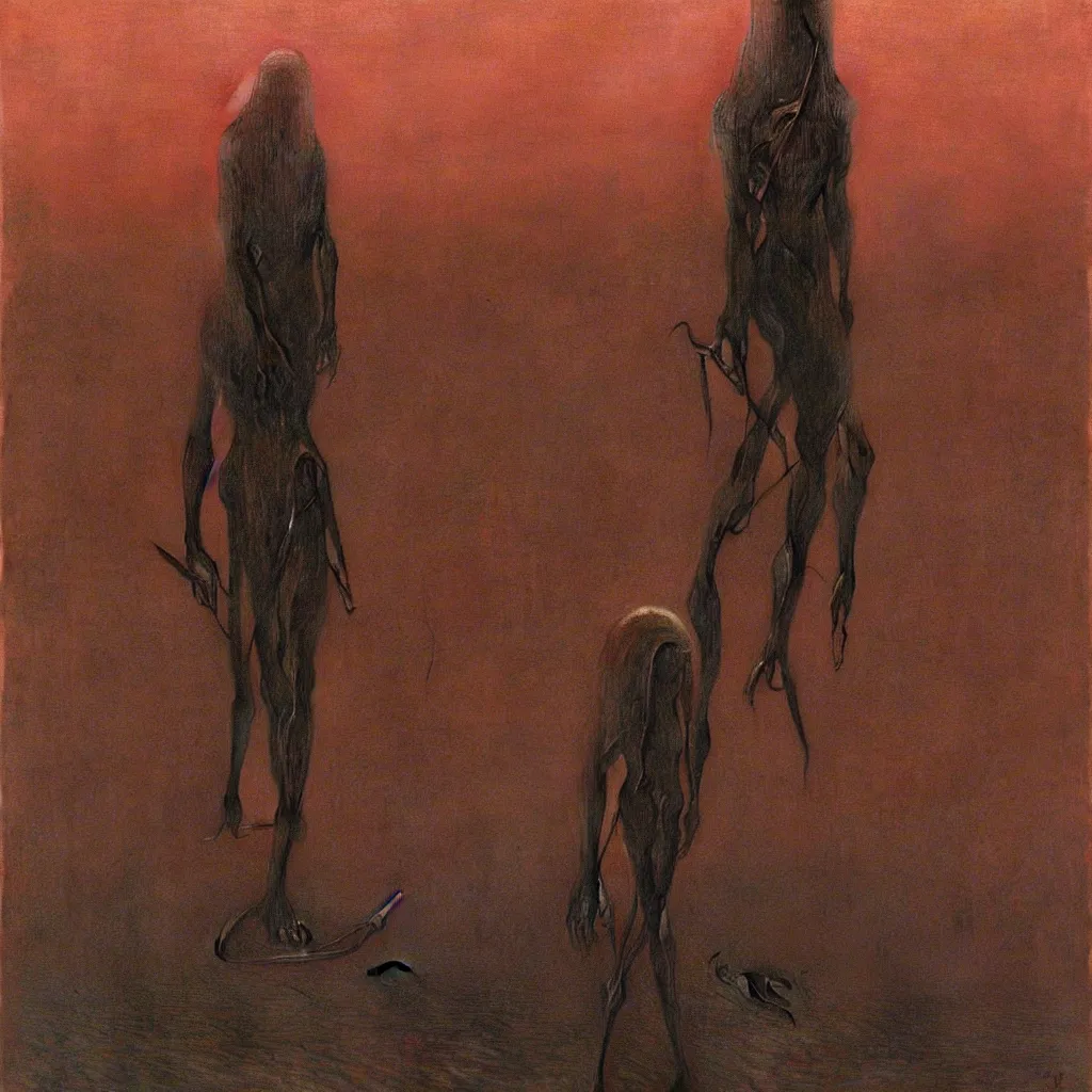 Image similar to Rebel. Fully automatic. Zdzisław Beksiński.