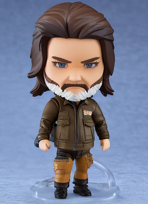 Prompt: kurt russell, a nendoroid of kurt russell figurine, arctic parka, flame thrower, john carpenters the thing, realistic face, detailed product photo