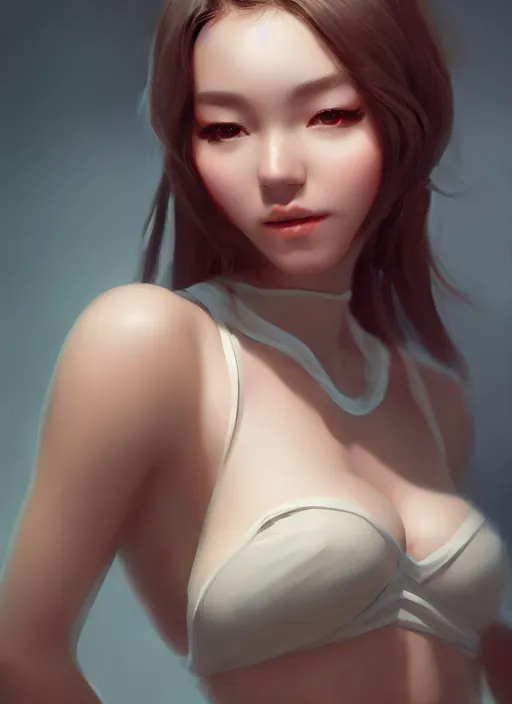 Image similar to beautiful portrait, beautiful girl, beautiful body, tranding by artstation, by chen wang, character artist, 8 1 5, mature content, detailed and intricate environment, 8 k
