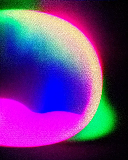 Prompt: glow, chromatic aberration, prismatic, black cat, cinematic, retro, vintage, cool, unique, interesting, original, vhs quality, adult swim