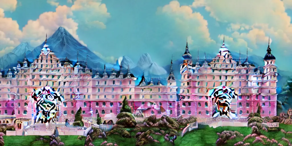 Image similar to grand budapest hotel by studio ghibli cinema still, 8 k