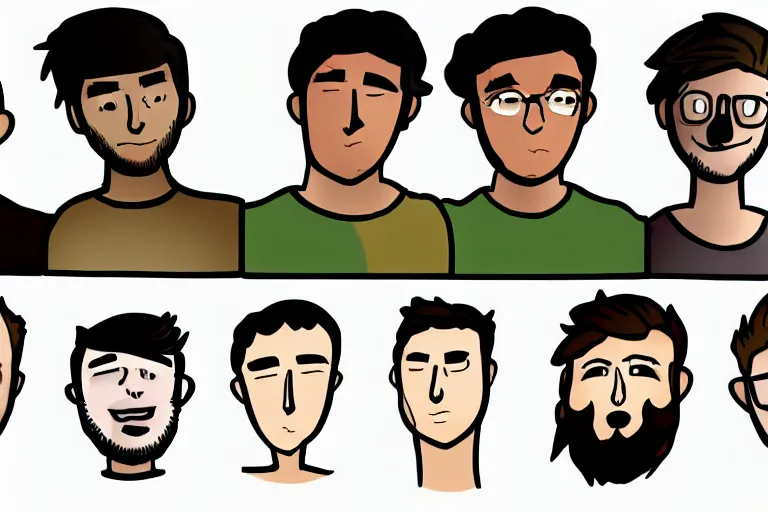 Image similar to Drawn guy, in full growth, in different styles, with different backgrounds