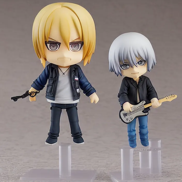 Prompt: kurt cobain, an anime nendoroid of kurt cobain, figurine, detailed product photo