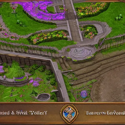 Image similar to road leading to Stormwind city, large fantasy castle with flower gardens, screenshot from violet evergarden