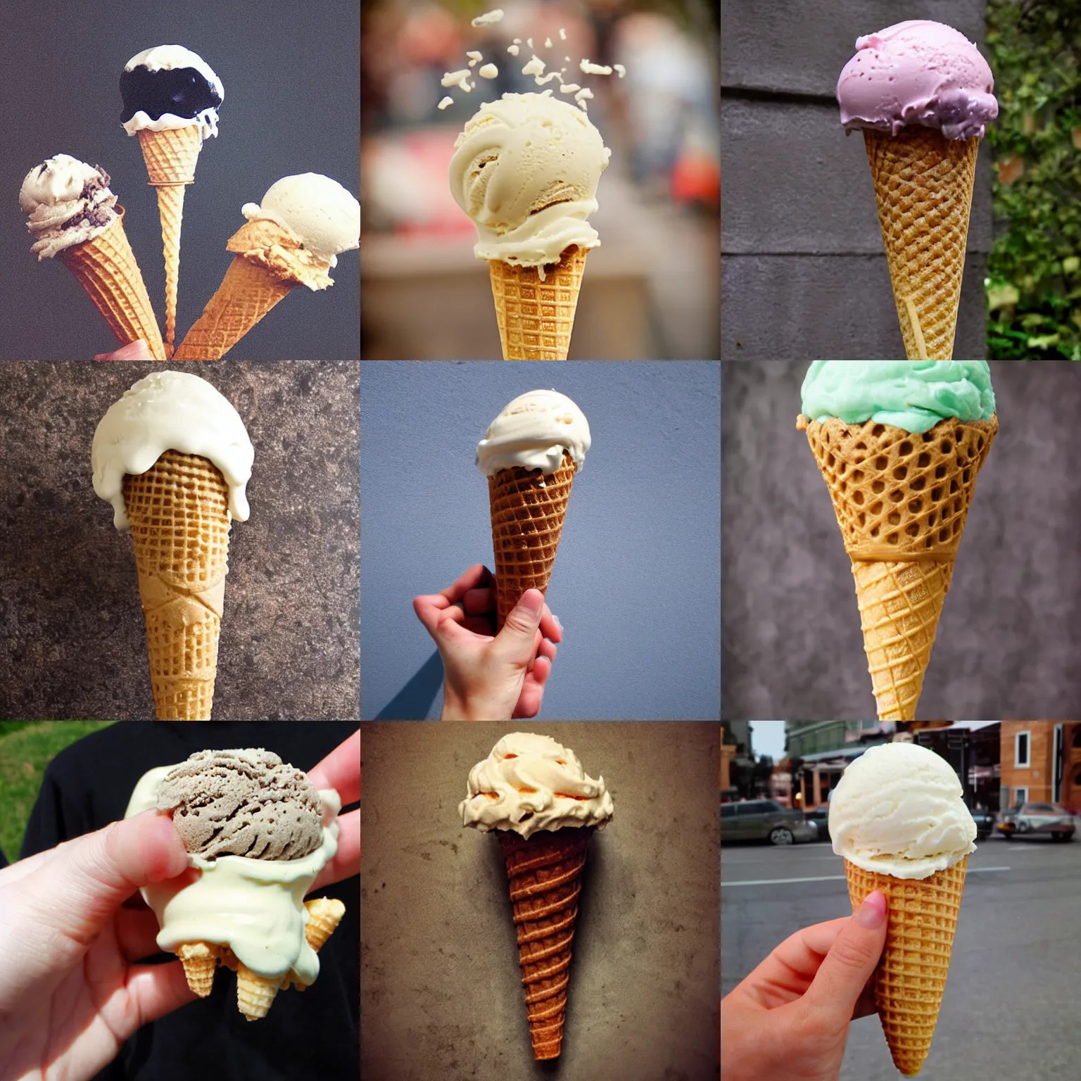 Prompt: eldritch!!!!!!!!!! ice cream cone, photo