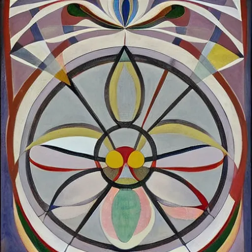 Prompt: sacred geometry by Hilma af Klint, Kazimir Malevich