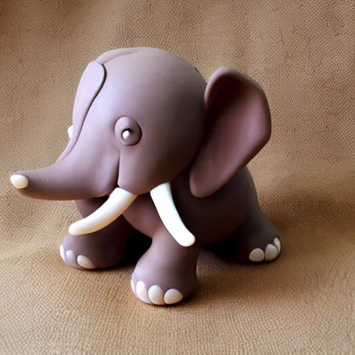 Prompt: funny clay elephant