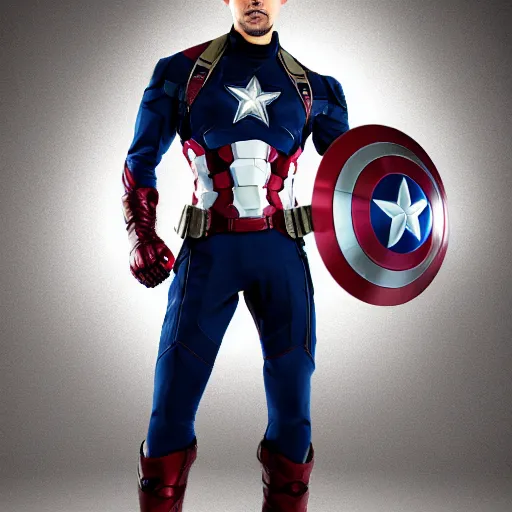 Prompt: captain america iron - man suit